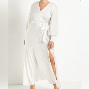 ELOQUII Long Sleeve White Dress. Size 20.